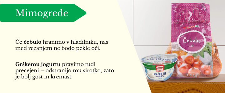 Grški jogurt čebula